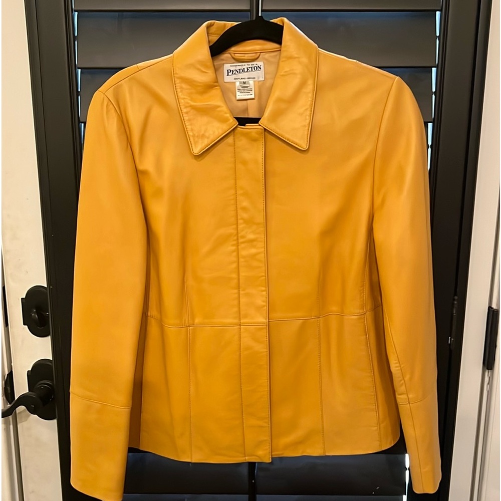 Gorgeous! Pendleton Mustard Yellow Leather Jacket! Size M!